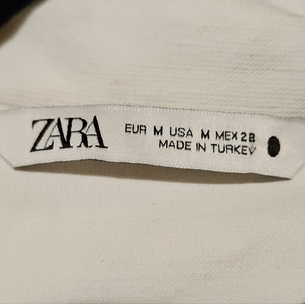 Zara Cream Blouse with Gathered Waist - Picture 4 of 4